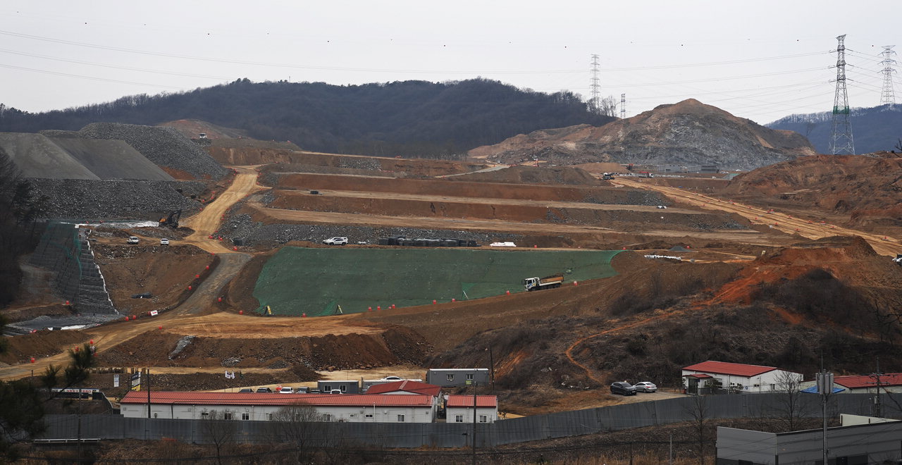 [중부매일 윤재원 기자] 청주시 청원구 오창읍에 조성 중인 청주오창테크노폴리스 일반산업단지 전경 모습 /윤재원